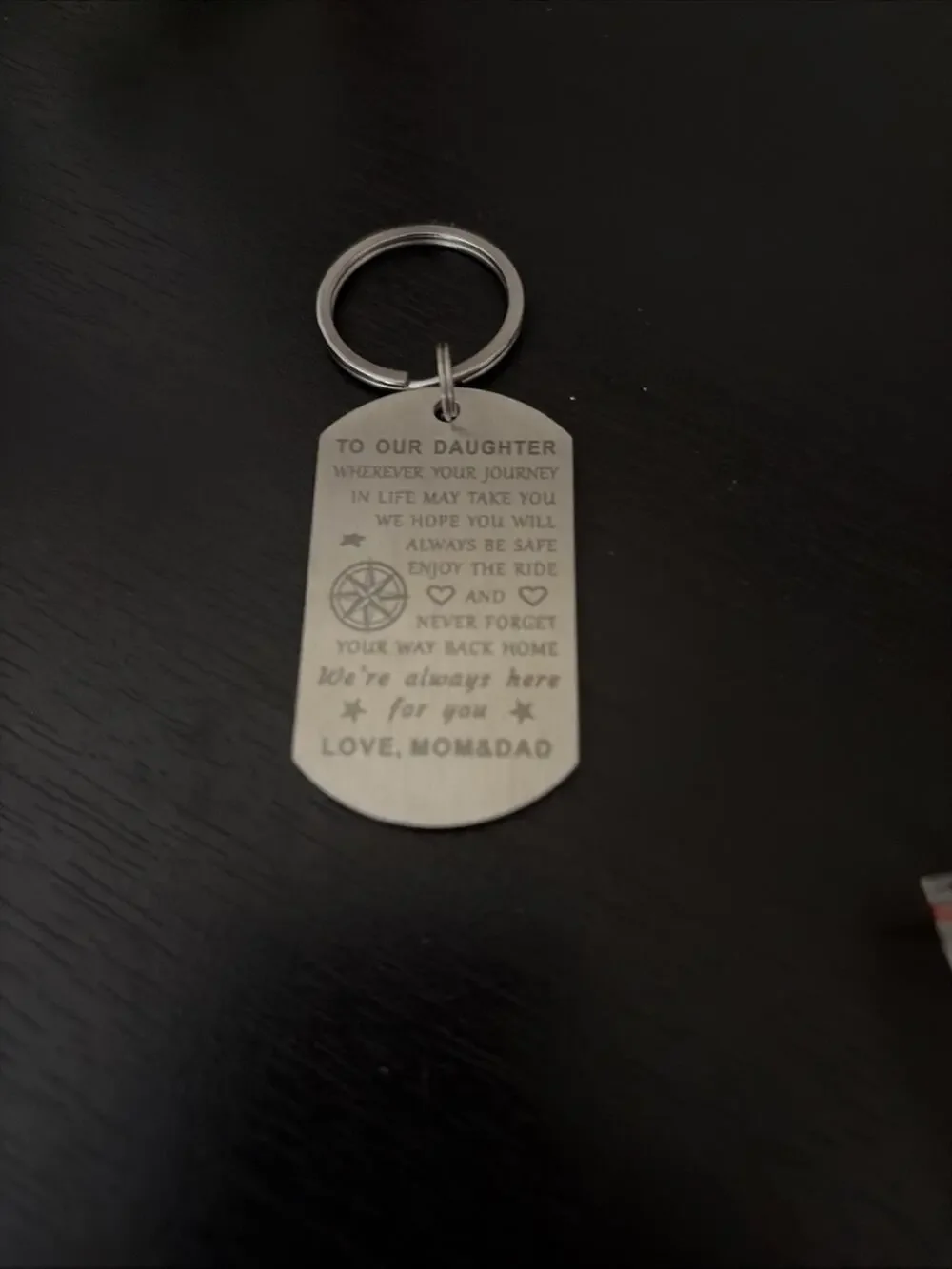 To My Daughter Gifts from Mom Dad - Keychain for Daughter Graduation Birthday Ch
